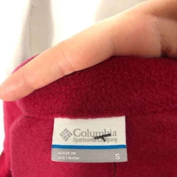 Columbia Fleece Jacket Small Pink Red Full Zip Women’s - Picture 5 of 7
